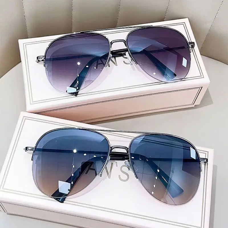 Lunettes De Soleil dégradées De mode pour hommes lunettes De Soleil pilote à grande monture Design Anti-reflet Lunette De Soleil Homme UV400 (sans boîte)