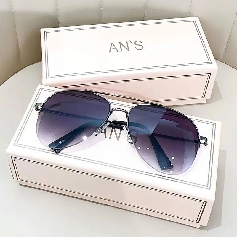 Lunettes De Soleil dégradées De mode pour hommes lunettes De Soleil pilote à grande monture Design Anti-reflet Lunette De Soleil Homme UV400 (sans boîte)