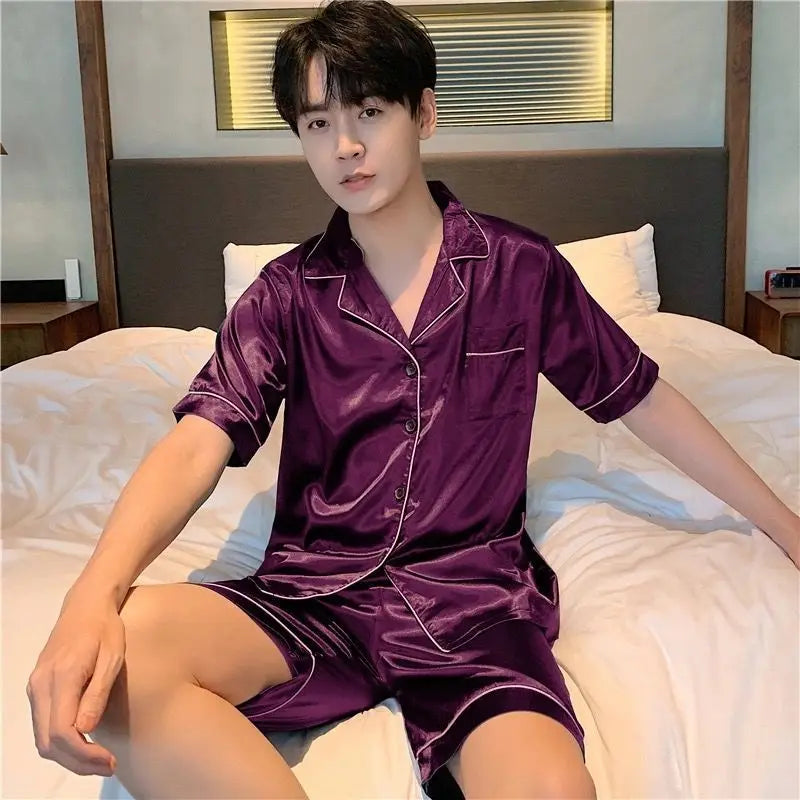 Pyjama de luxe costume Satin soie Pyjamas ensembles Couple vêtements de nuit décontracté famille Pijama amant costume de nuit hommes et femmes grande taille Pj ensemble
