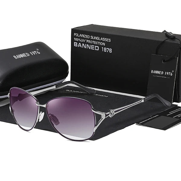 Lunettes de soleil polarisées HD, monture métallique, tendance de luxe, pour femmes, nouvelle collection