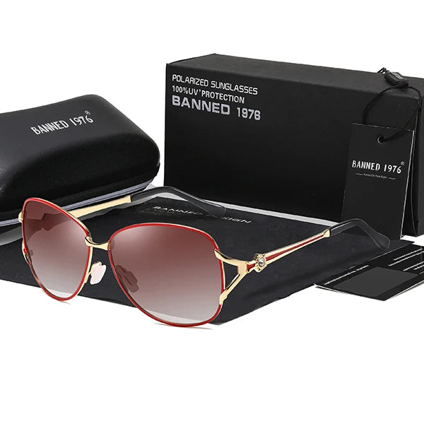 Lunettes de soleil polarisées HD, monture métallique, tendance de luxe, pour femmes, nouvelle collection