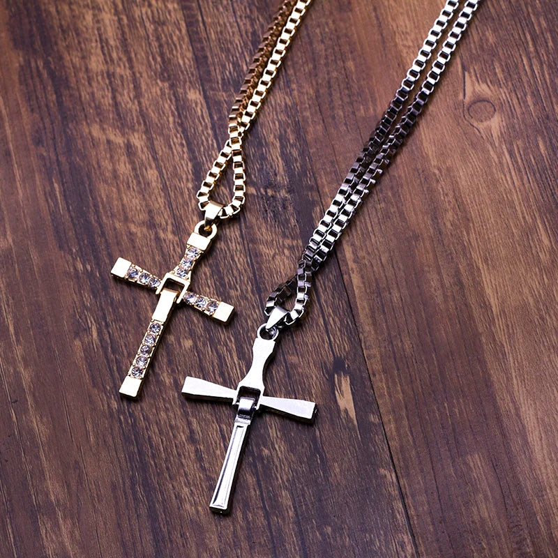 Film bijoux hommes classique croix pendentif collier nouveaux hommes colliers et pendentifs mode