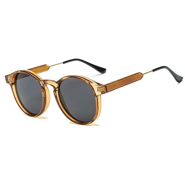 Lunettes De Soleil rondes rétro femmes hommes marque Design Transparent femme lunettes De Soleil hommes Oculos De Sol Feminino Lunette Soleil UV400