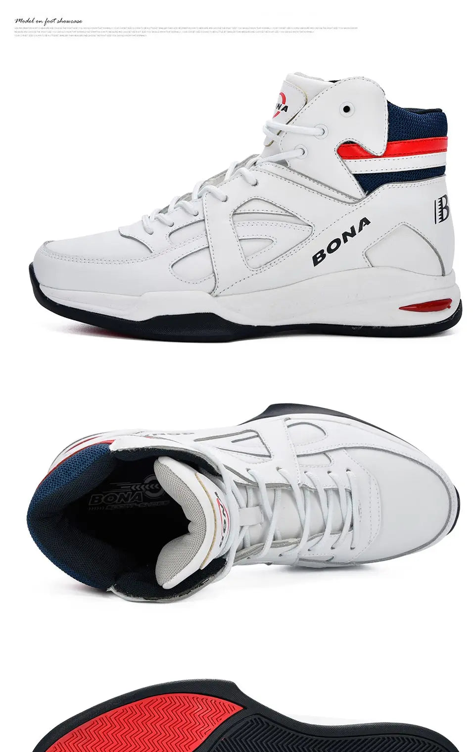 BONA – Baskets de basket-ball pour Homme, chaussures d'extérieur, plates et montantes, confortables