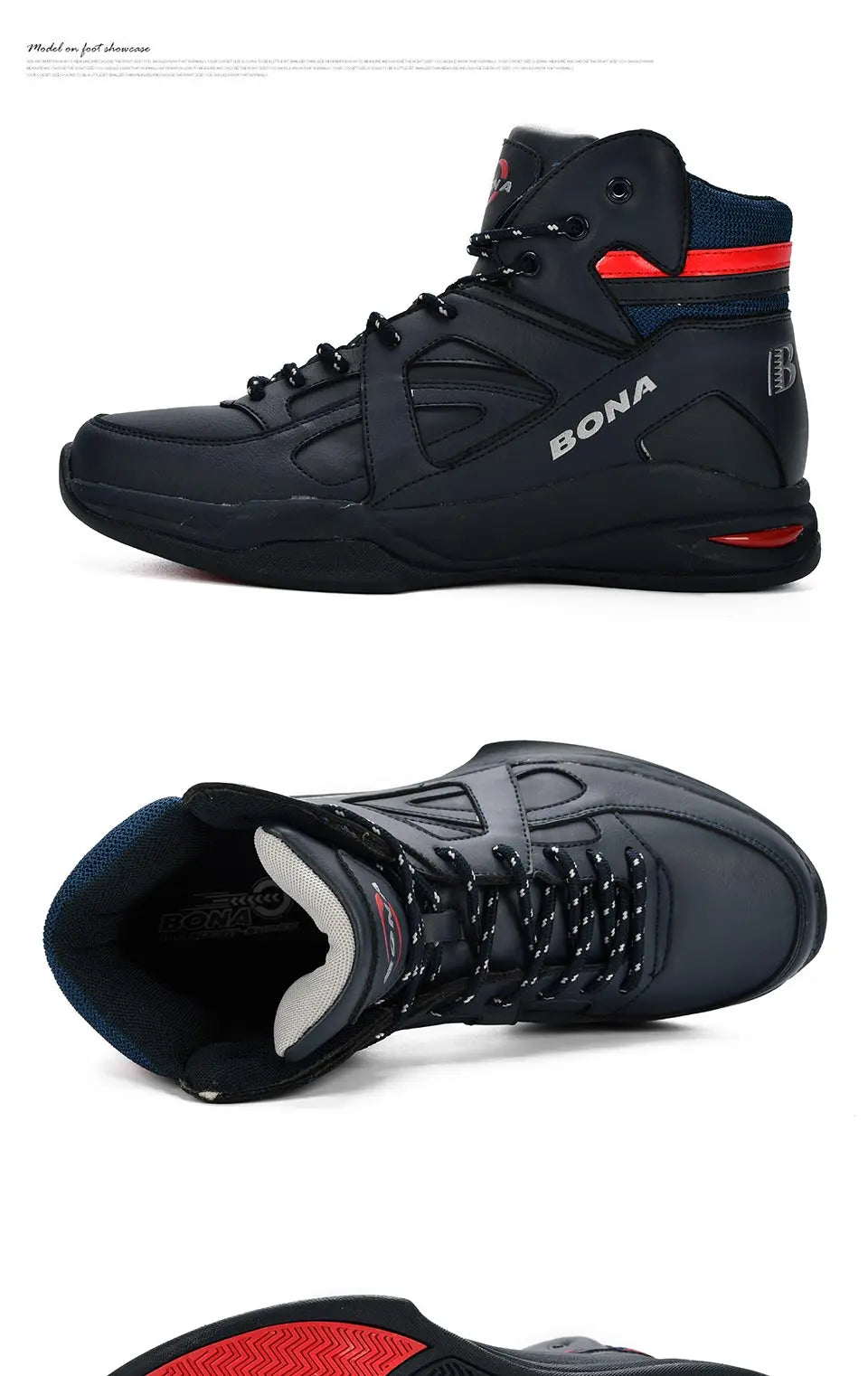 BONA – Baskets de basket-ball pour Homme, chaussures d'extérieur, plates et montantes, confortables