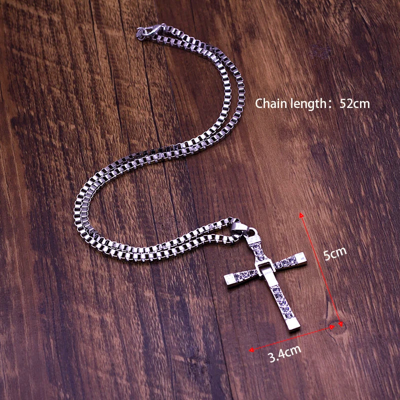 Film bijoux hommes classique croix pendentif collier nouveaux hommes colliers et pendentifs mode