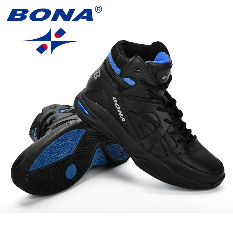 BONA – Baskets de basket-ball pour Homme, chaussures d'extérieur, plates et montantes, confortables