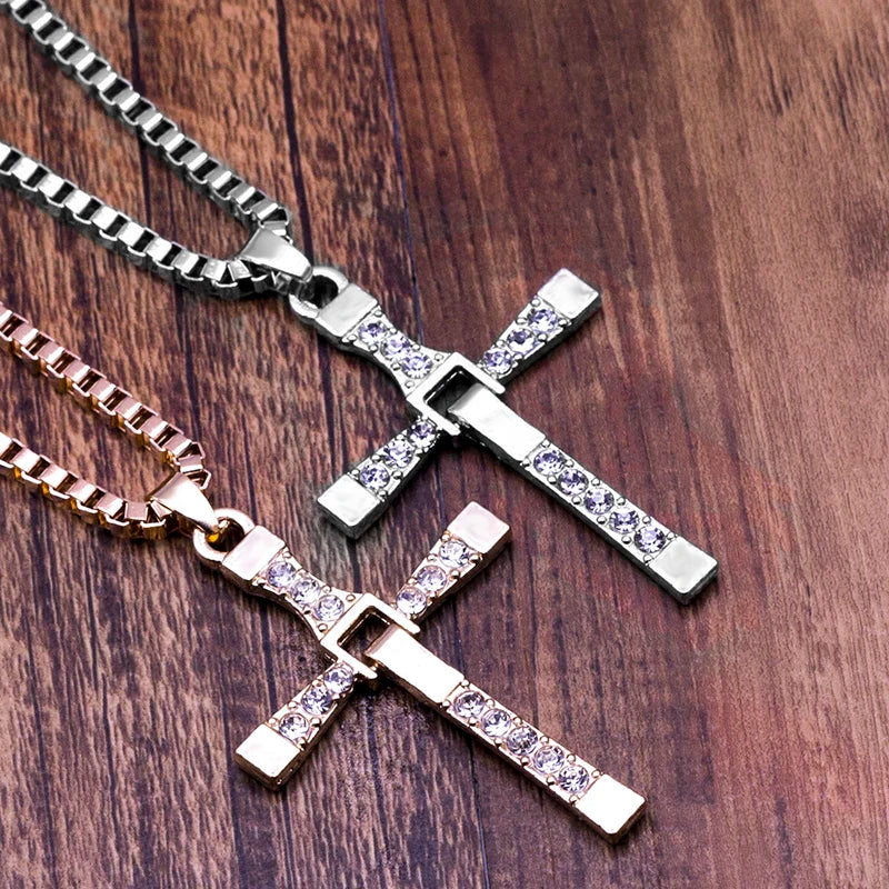 Film bijoux hommes classique croix pendentif collier nouveaux hommes colliers et pendentifs mode