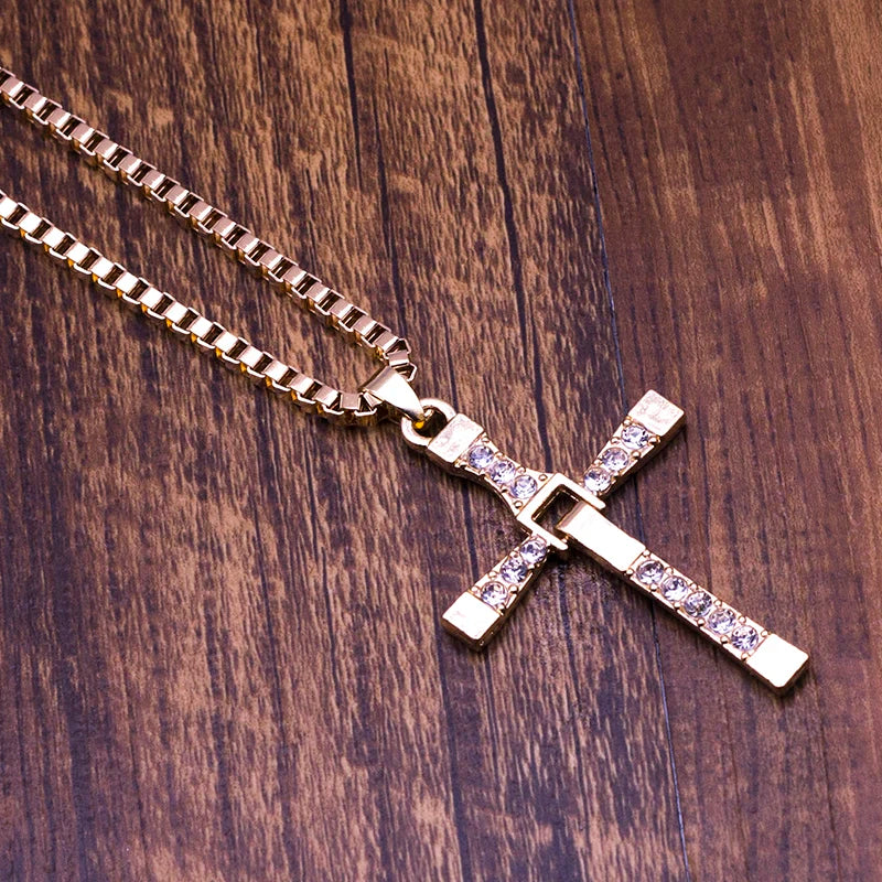 Film bijoux hommes classique croix pendentif collier nouveaux hommes colliers et pendentifs mode
