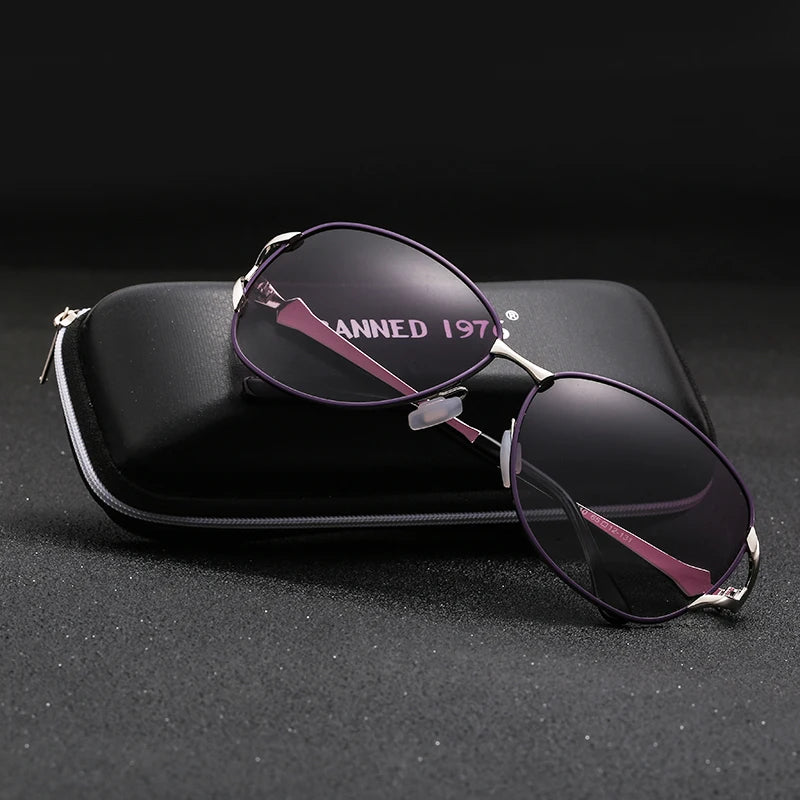 Lunettes de soleil polarisées HD, monture métallique, tendance de luxe, pour femmes, nouvelle collection