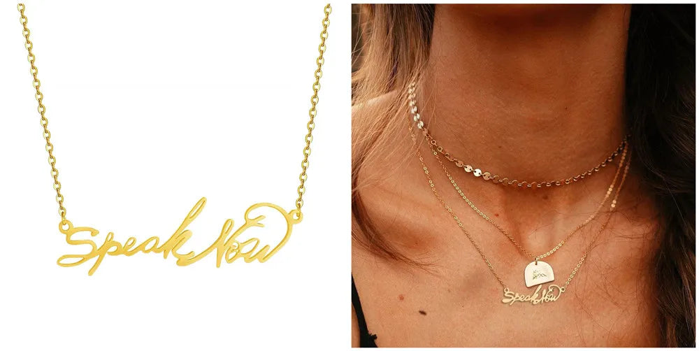 Nouveau 1989 TS version collier réputation chanteur Signature sans peur parler maintenant colliers pour amateur de musique TS inspiré Fan cadeau