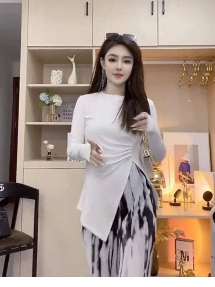 Femme T-shirt 2025 vêtements maigre Sexy haut noir pour les femmes offre élégant T-shirt chaud nouveautés Xxl ajusté Alt Coquett Kpop T-shirt