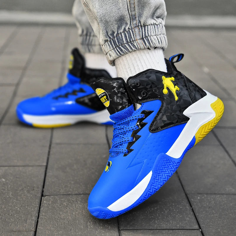 Chaussures de basket-ball classiques pour enfants, baskets antidérapantes d'extérieur pour garçons et filles, baskets décontractées à plateforme, chaussures de sport pour enfants