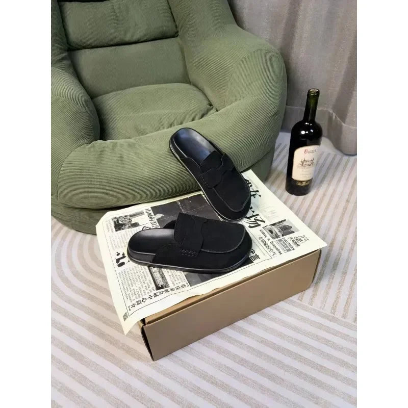 Sandales classiques en daim pour femmes, chaussures d'extérieur antidérapantes et tendance, avec soutien de la voûte plantaire