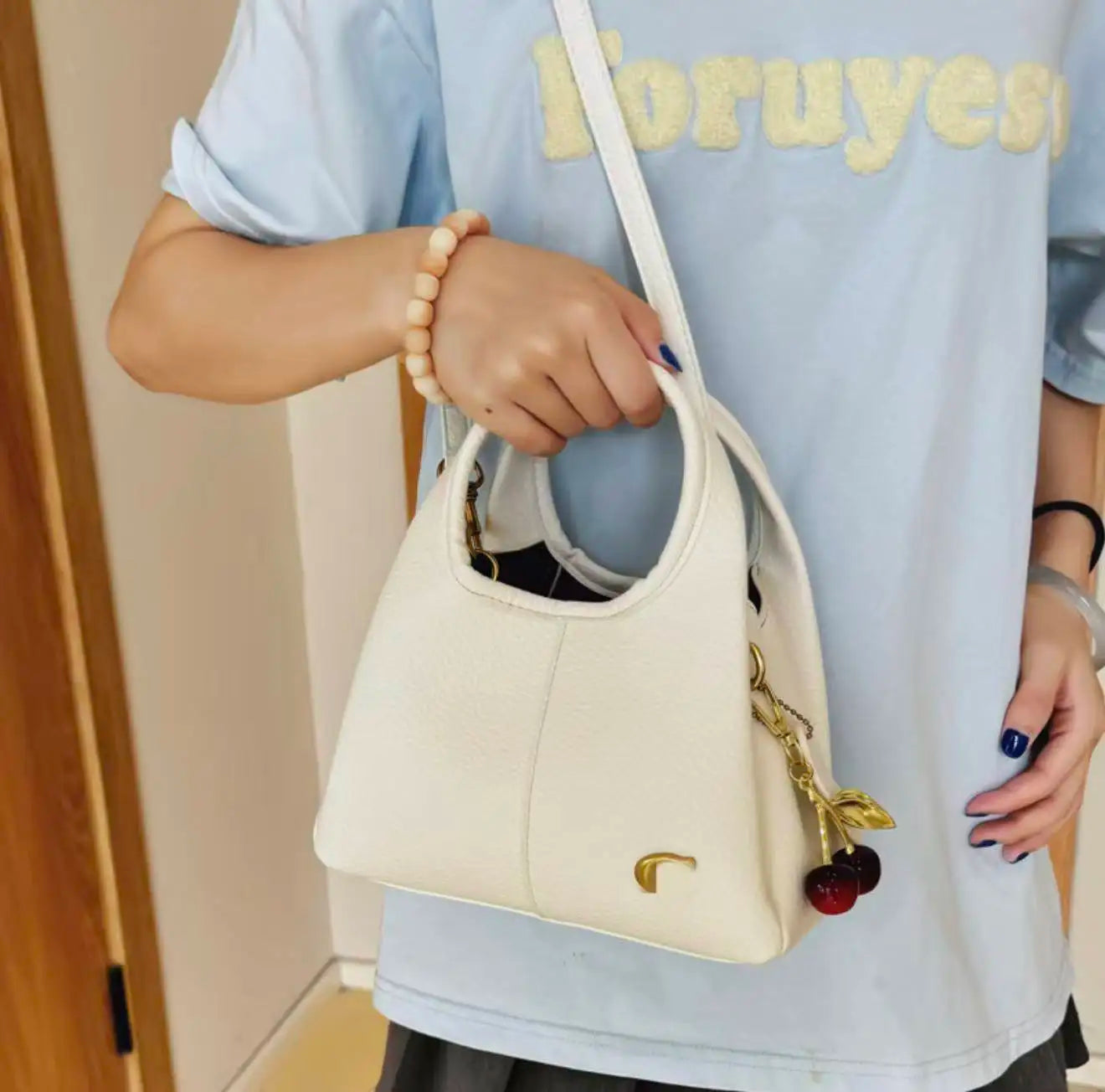 Sac à main polyvalent décontracté, sac de poignet, sac pour femmes, sac de courses, sac à bandoulière rétro pratique, sac seau