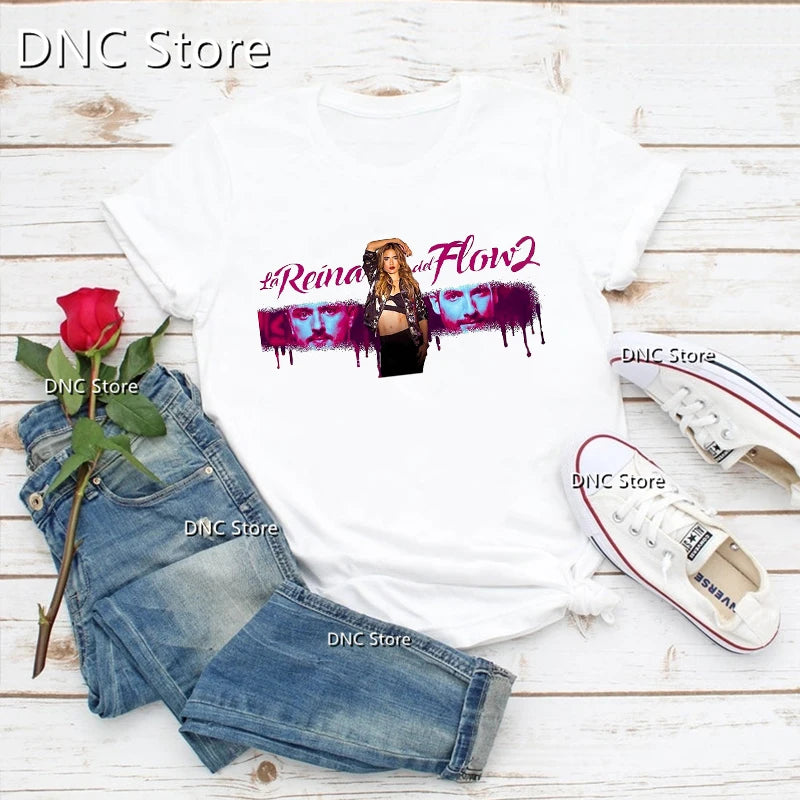 Mode femmes T-Shirts Cool la reine du flux chanteur de musique imprimé graphique T-Shirts Femme été Hip Hop 90'S filles t-shirt hauts