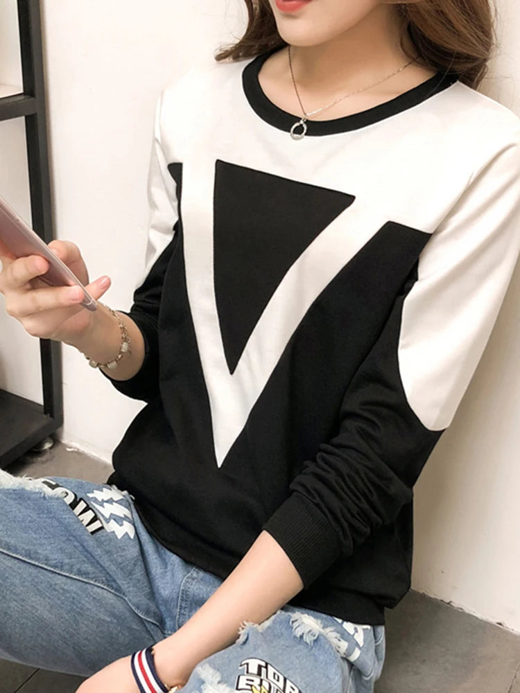 T-shirt manches courtes col rond femme, décontracté et ample, avec médicaments en coton