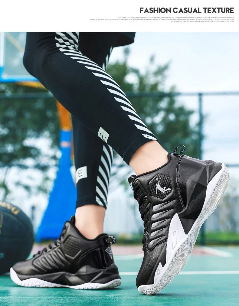 Baskets en cuir de marque pour hommes, chaussures de Basket-ball confortables, légères et antidérapantes, panier d'entraînement, bottes de basket-ball imperméables
