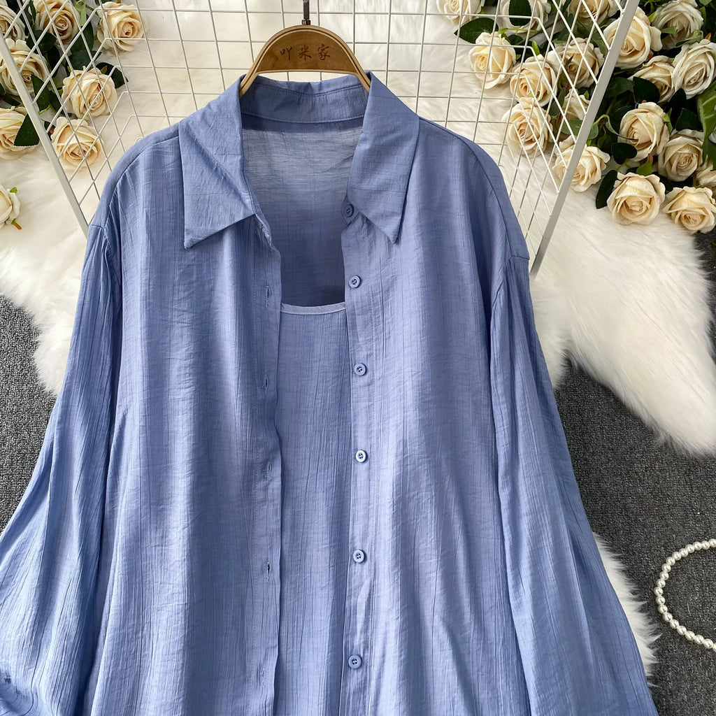 Robe chemise pour femmes musulmanes, ensemble deux pièces, costumes modestes solides, Ensemble musulman du Ramadan, Maroc, dubaï, Abayas, tenues islamiques Jalabiya