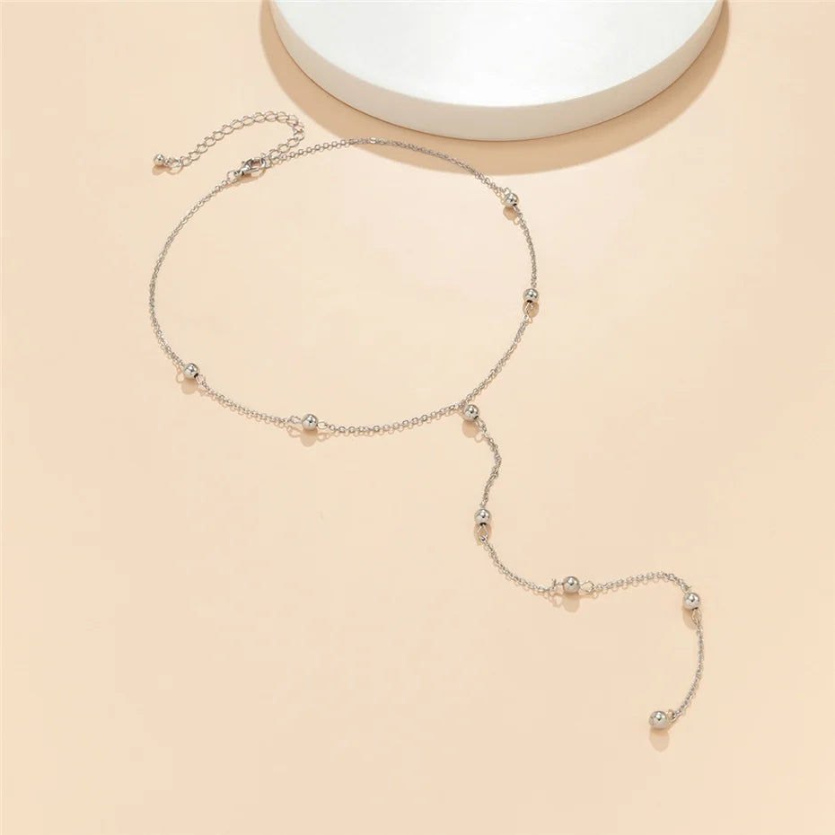 Ingemark minimalisme 2022 Long gland collier pour femmes filles Vintage poitrine mince chaîne boule pendentif femme cou bijoux cadeau nouveau
