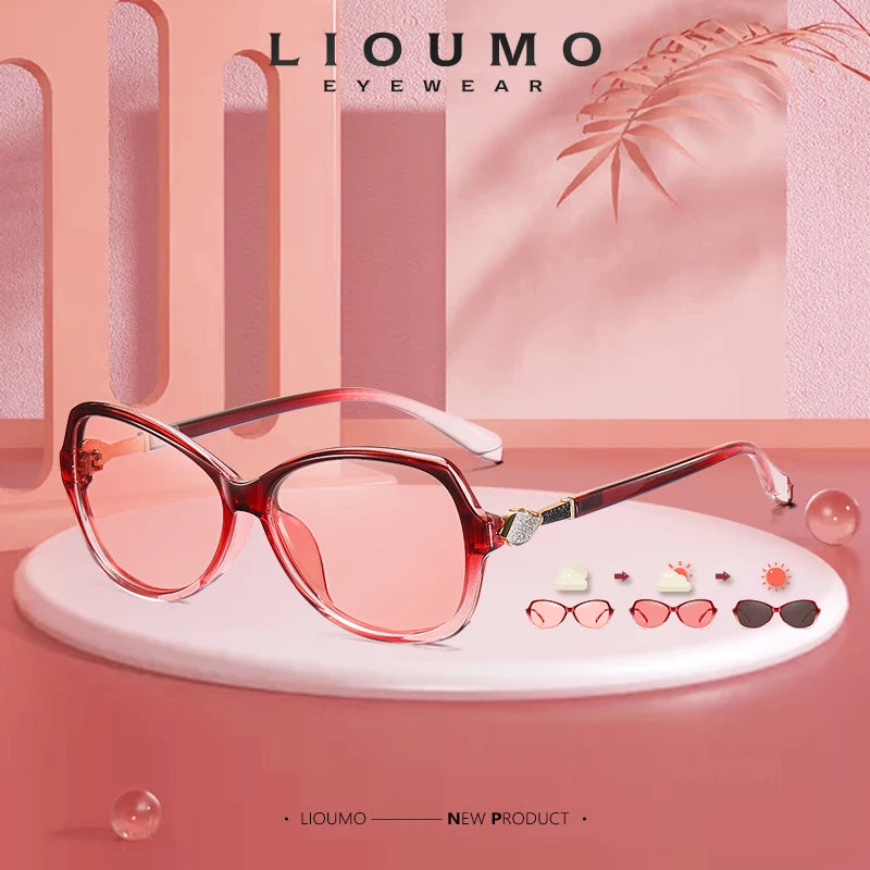 LIOUMO – lunettes de soleil élégantes en cristal pour femmes, polarisées, photochromiques, de luxe, effet caméléon, lunette de soleil femme