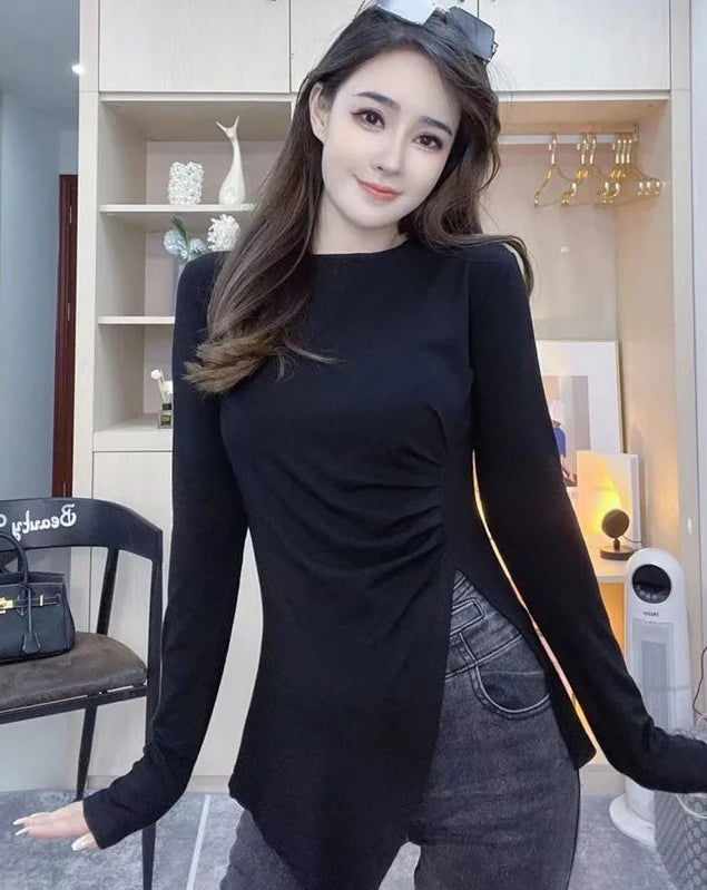 Femme T-shirt 2025 vêtements maigre Sexy haut noir pour les femmes offre élégant T-shirt chaud nouveautés Xxl ajusté Alt Coquett Kpop T-shirt