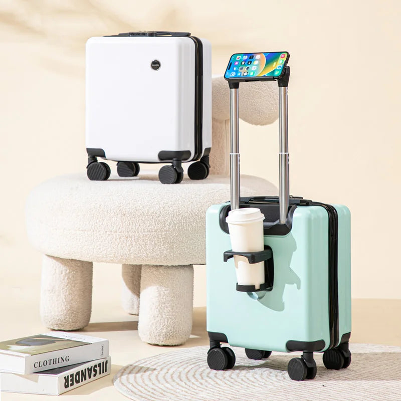 Valises De Voyage aériennes sur roulettes avec porte-gobelet, valise à main pour boîte De Voyage en vol, chariot à bagages, petite Valise De Voyage