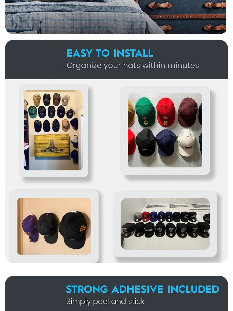 Crochet de chapeau de baseball sans lueur, chapeau de conception minimaliste, rangement de collier d'écouteur simple, noir, T1, nouveau, 5 pièces, 10 pièces