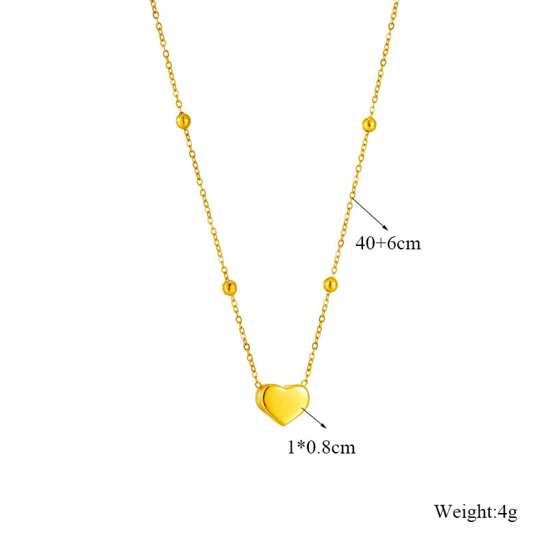 DIEYURO 316L acier inoxydable couleur or coeur amour chaîne collier Bracelets pour femme fille nouvelle mode ne se décolore pas ensemble de bijoux