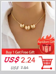 Ingemark minimalisme 2022 Long gland collier pour femmes filles Vintage poitrine mince chaîne boule pendentif femme cou bijoux cadeau nouveau