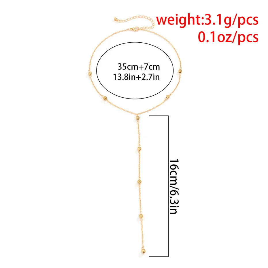 Ingemark minimalisme 2022 Long gland collier pour femmes filles Vintage poitrine mince chaîne boule pendentif femme cou bijoux cadeau nouveau