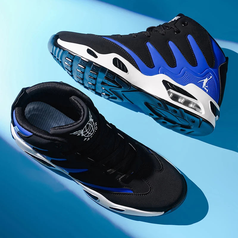 Chaussures de basket-ball montantes pour hommes, robustes et stables, baskets d'entraînement à lacets, unisexe, adaptées à la course, au sport, au basketball et à la marche. Cadeau idéal pour les hommes, léger, confort