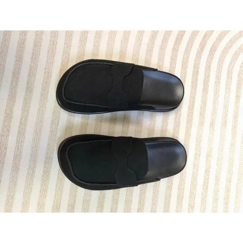 Sandales classiques en daim pour femmes, chaussures d'extérieur antidérapantes et tendance, avec soutien de la voûte plantaire