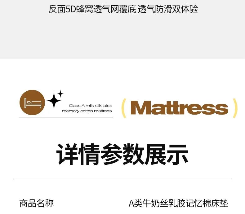 Matelas en latex naturel pour la maison, chambre à coucher, tatami, coussin en coton à mémoire de forme, rembourré, pour location, dortoir d'étudiant, épaissi