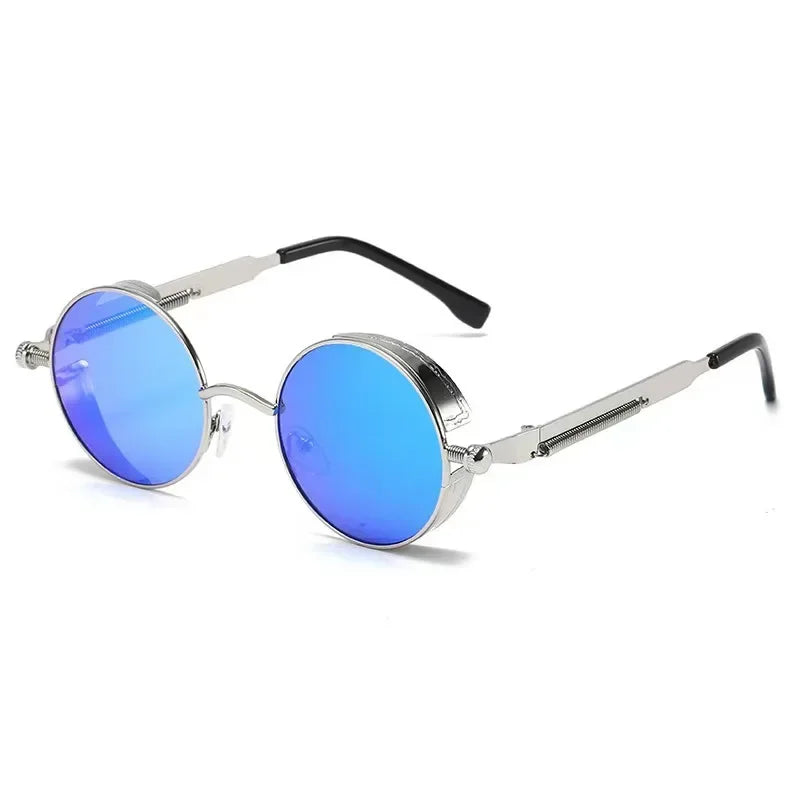 Lunettes de soleil rondes steampunk classiques pour hommes et femmes, lunettes de soleil gothiques rétro pour hommes, mode punk, fête, conduite