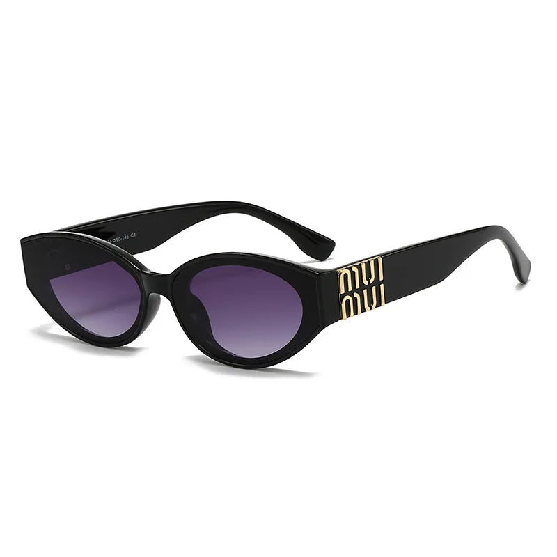 Lunettes de soleil Glamour de luxe pour femmes et hommes, ovales, minimalistes, marque de mode, unisexe, nuances élégantes, UV400