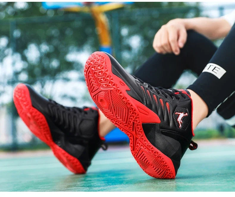 Baskets en cuir de marque pour hommes, chaussures de Basket-ball confortables, légères et antidérapantes, panier d'entraînement, bottes de basket-ball imperméables