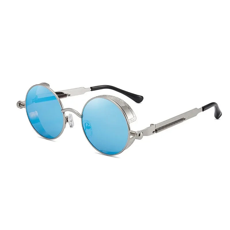 Lunettes de soleil rondes steampunk classiques pour hommes et femmes, lunettes de soleil gothiques rétro pour hommes, mode punk, fête, conduite