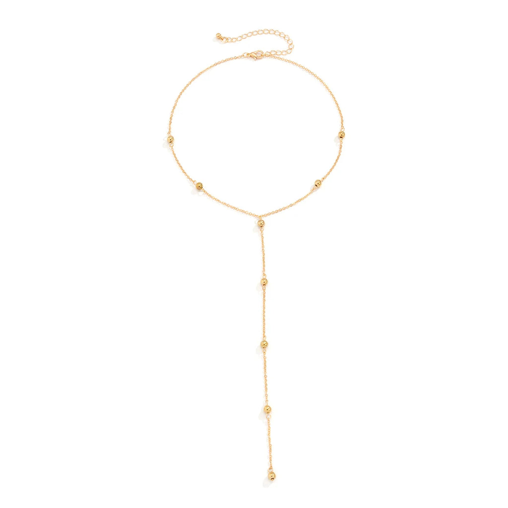 Ingemark minimalisme 2022 Long gland collier pour femmes filles Vintage poitrine mince chaîne boule pendentif femme cou bijoux cadeau nouveau