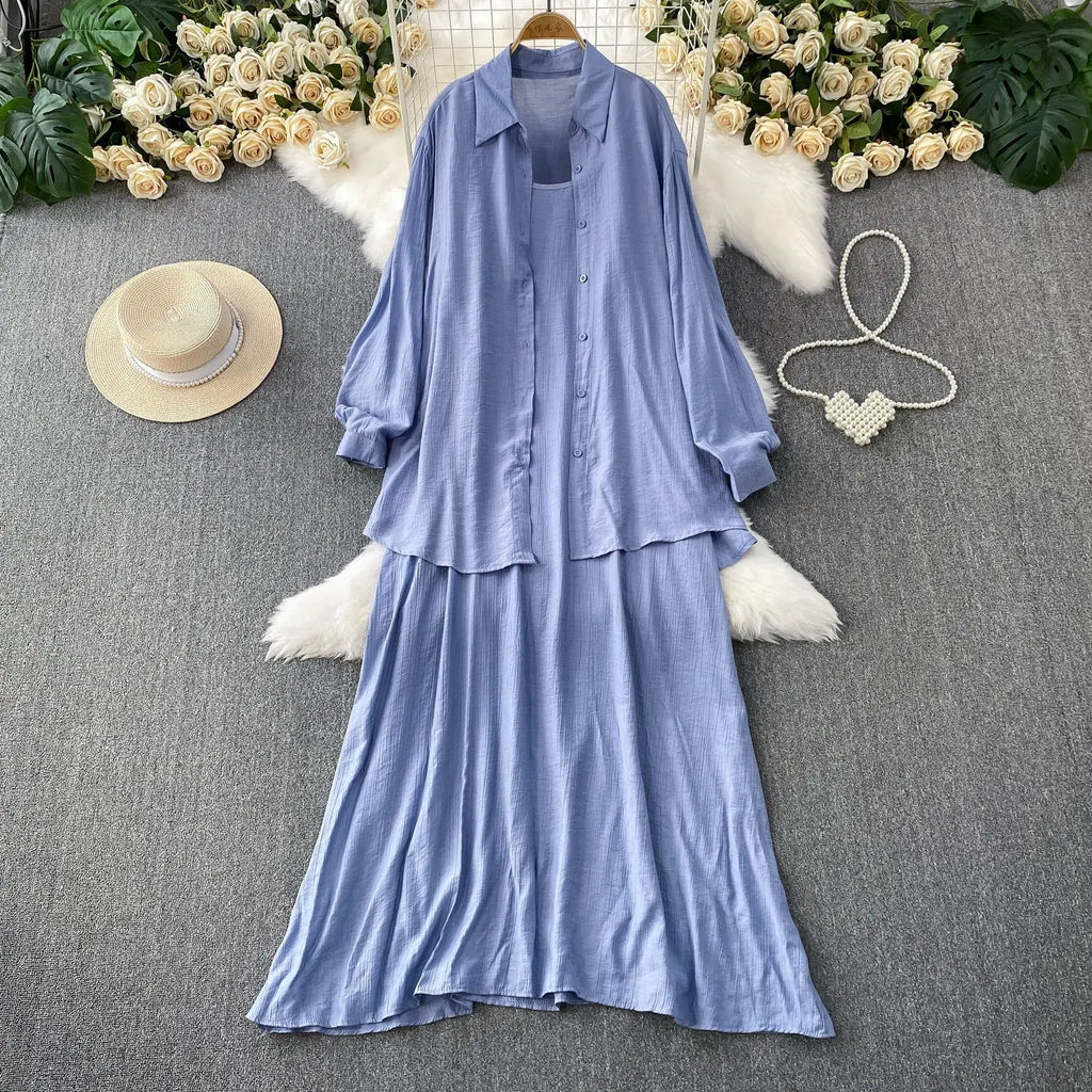 Robe chemise pour femmes musulmanes, ensemble deux pièces, costumes modestes solides, Ensemble musulman du Ramadan, Maroc, dubaï, Abayas, tenues islamiques Jalabiya