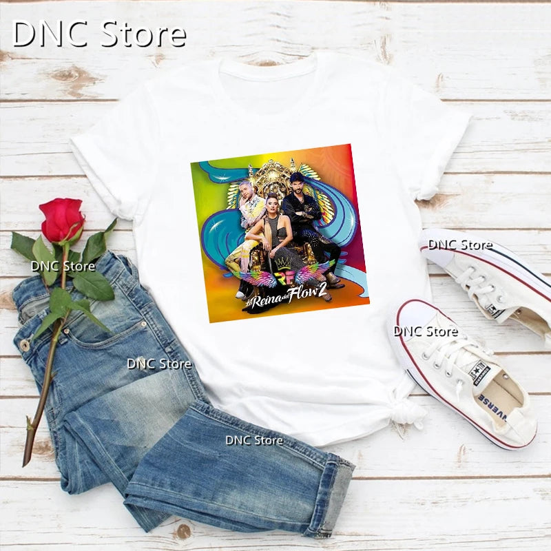 Mode femmes T-Shirts Cool la reine du flux chanteur de musique imprimé graphique T-Shirts Femme été Hip Hop 90'S filles t-shirt hauts