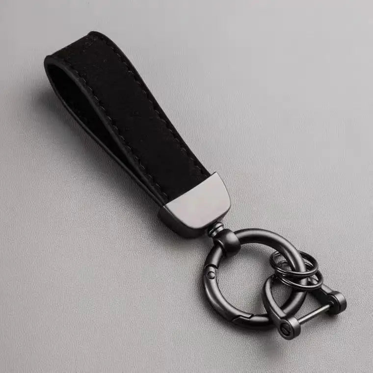 Porte-clés en daim de couleur unie, corde tissée, pendentif de clé de voiture haut de gamme à la mode et créatif, anneau de chaîne pour hommes et femmes, Couple