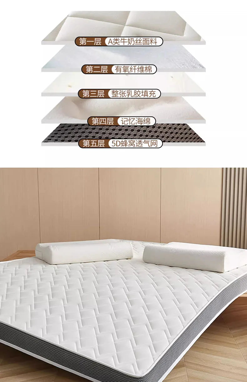 Matelas en latex naturel pour la maison, chambre à coucher, tatami, coussin en coton à mémoire de forme, rembourré, pour location, dortoir d'étudiant, épaissi