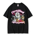 T-shirt humoristique pour homme, vêtement avec zone me et chat