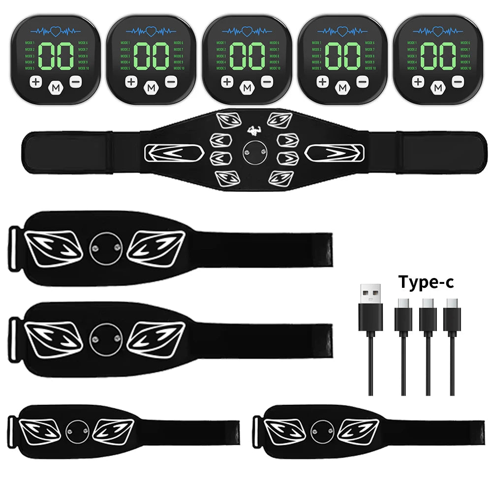 Stimulateur Musculaire EMS, Entraîneur Abdominal, Tonificateur Abdominal, Exercice pour les Bras, le Ventre et les Jambes, Masseur Corporel, Entraînement, Perte de Poids, Brûleur de Graisse, Gym à Domicile