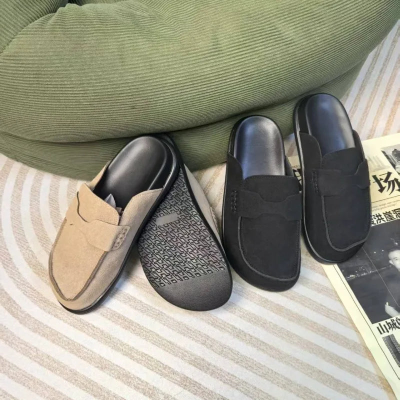 Sandales classiques en daim pour femmes, chaussures d'extérieur antidérapantes et tendance, avec soutien de la voûte plantaire