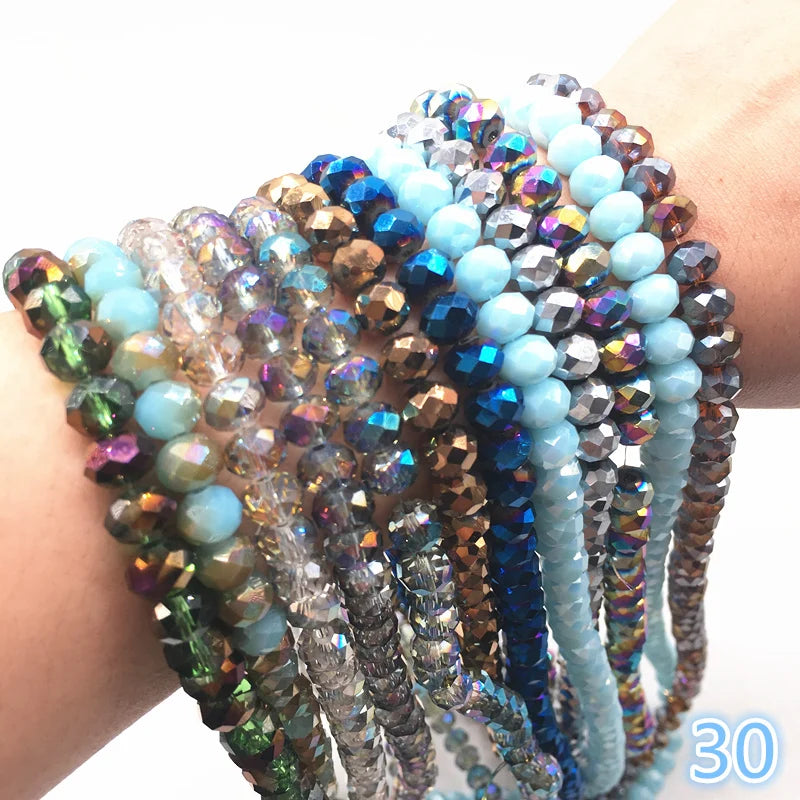Nouveau 4x3/6x4/8x6mm Rondelle autriche perles de verre de cristal à facettes perles d'espacement en vrac fabrication de bijoux à bricoler soi-même pour Bracelet collier