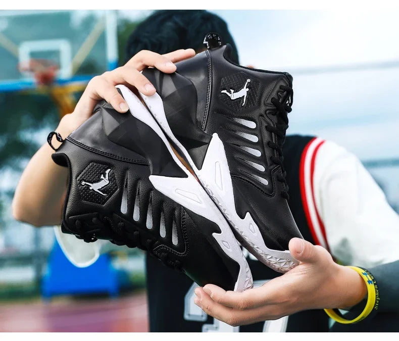Baskets en cuir de marque pour hommes, chaussures de Basket-ball confortables, légères et antidérapantes, panier d'entraînement, bottes de basket-ball imperméables