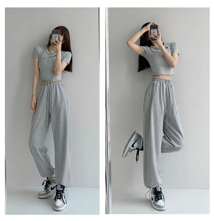 Nouveau Jogging pantalons de survêtement femmes Joggers pantalons de sport mode femme coréen survêtement Pantalon femme