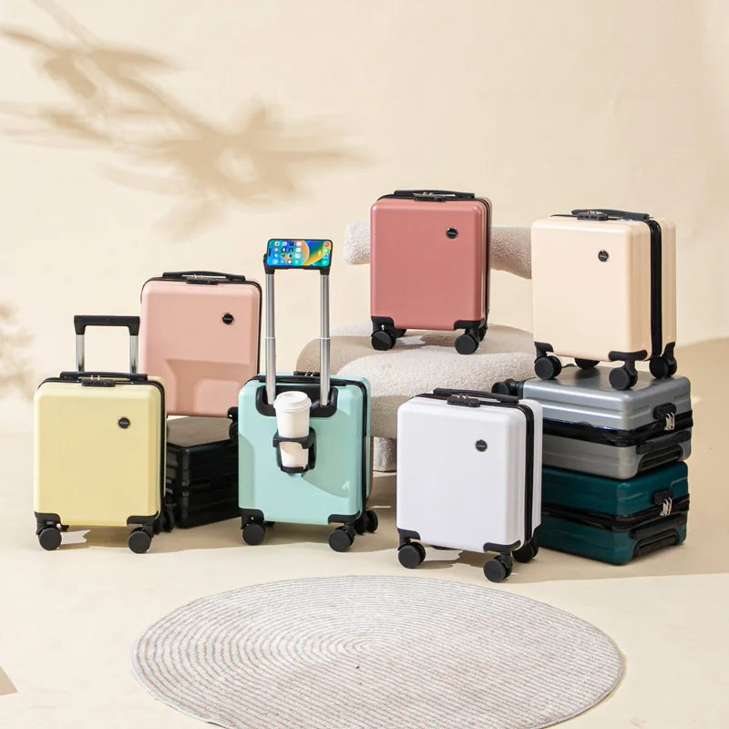 Valises De Voyage aériennes sur roulettes avec porte-gobelet, valise à main pour boîte De Voyage en vol, chariot à bagages, petite Valise De Voyage